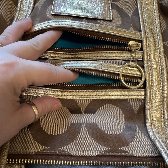 Coach Brown and Gold Signature Tote - Picture 15 of 16